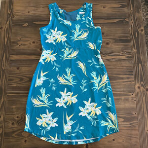 Women's Columbia Teal Floral Sleeveless Active Dress M Athletic Performance